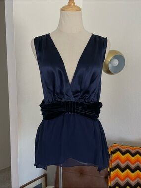 Studio M Glam Evening Casual Silk Velvet Blouse